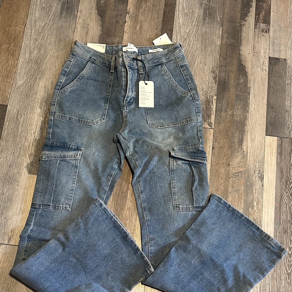 Forever 21 Blue Flare & Wide Leg Jeans
